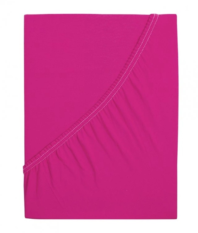 B.E.S. PETROVICE Prostěradlo Jersey česaná bavlna MAKO 90 × 200 cm, fuchsiová