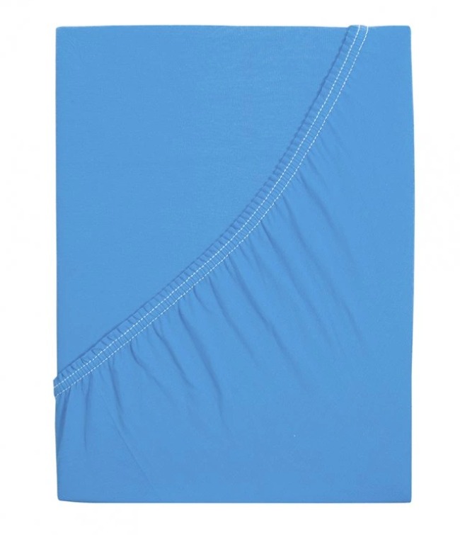 B.E.S. PETROVICE Prostěradlo Jersey česaná bavlna MAKO 90 × 200 cm, nebesky modré