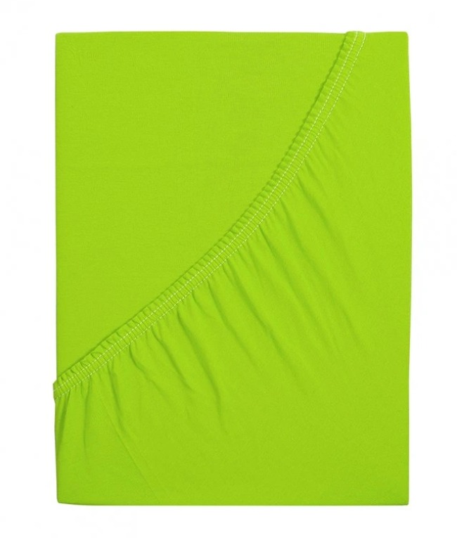 B.E.S. PETROVICE Prostěradlo Jersey česaná bavlna MAKO 90 × 200 cm, svítivě zelené