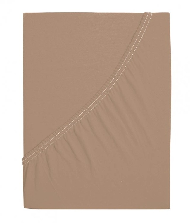 B.E.S. PETROVICE Prostěradlo Jersey česaná bavlna MAKO 90 × 200 cm, hnědý ořech