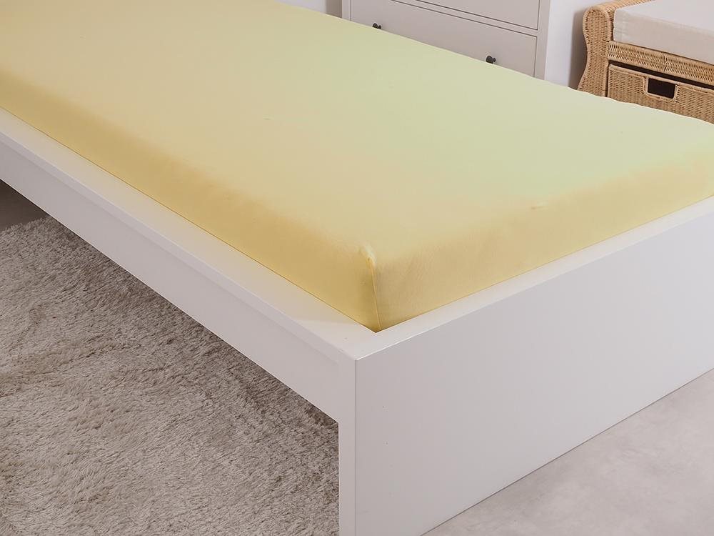 B.E.S. PETROVICE Prostěradlo Jersey česaná bavlna MAKO 180 × 200 cm, žluté