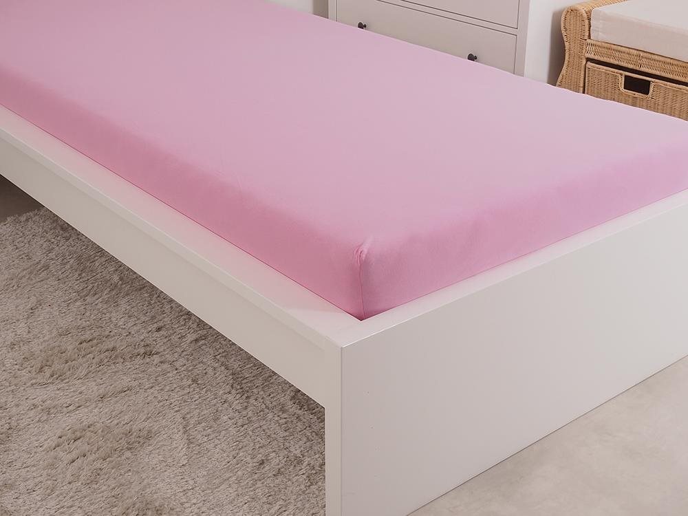 B.E.S. PETROVICE Prostěradlo Jersey česaná bavlna MAKO 180 × 200 cm, růžové