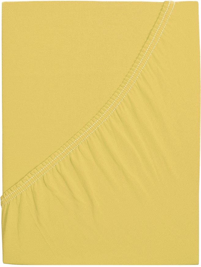 B.E.S. PETROVICE Prostěradlo Jersey česaná bavlna MAKO 120 × 200 cm, žluté