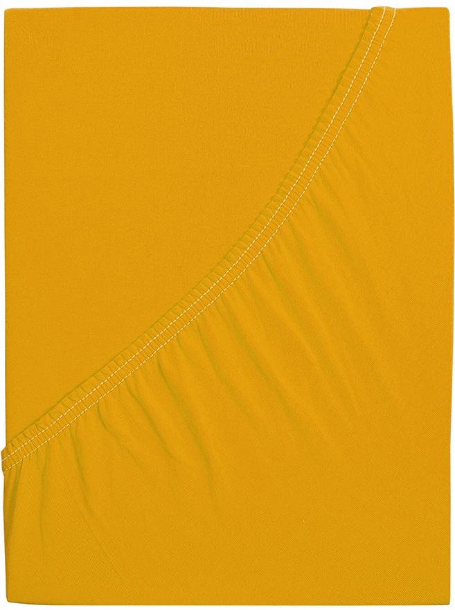 B.E.S. PETROVICE Prostěradlo Jersey česaná bavlna MAKO 160 × 200 cm, sytě žluté