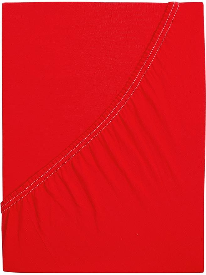 B.E.S. PETROVICE Prostěradlo Jersey česaná bavlna MAKO 160 × 200 cm, červené