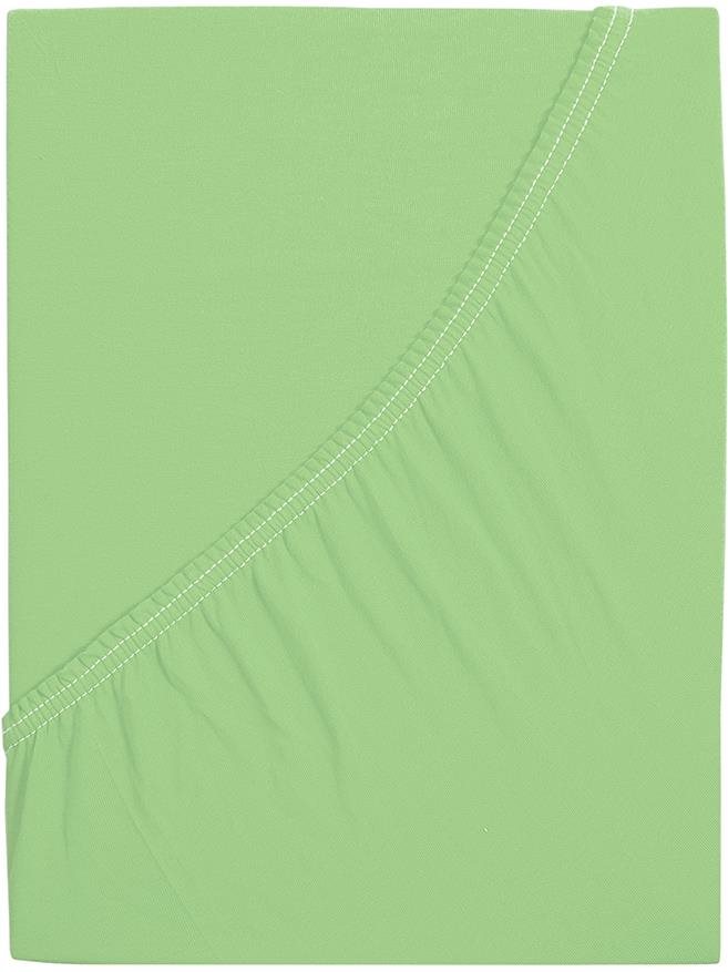 B.E.S. PETROVICE Prostěradlo Jersey česaná bavlna MAKO 200 × 200 cm, světle zelené