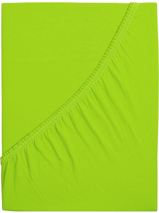 B.E.S. PETROVICE Prostěradlo Jersey česaná bavlna MAKO 160 × 200 cm, svítivě zelené