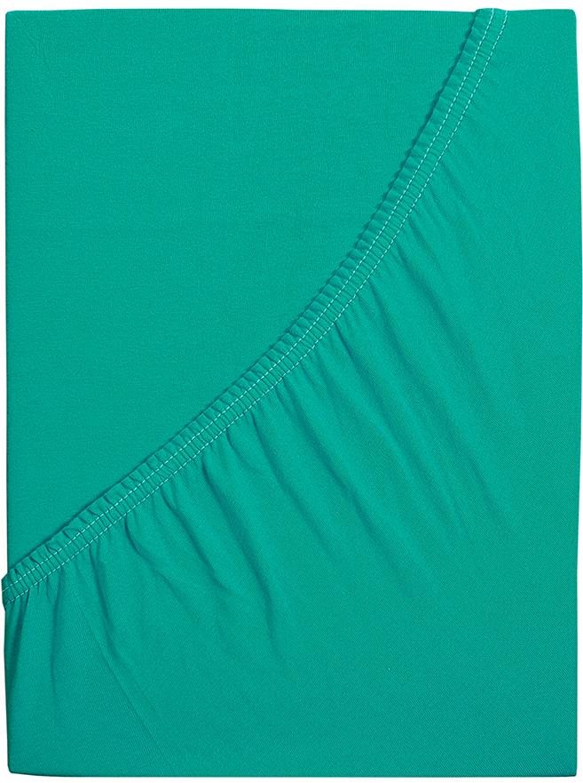 B.E.S. PETROVICE Prostěradlo Jersey česaná bavlna MAKO 160 × 200 cm, tyrkysově zelené