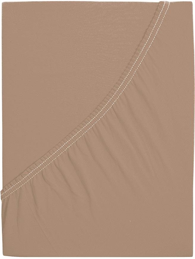 B.E.S. PETROVICE Prostěradlo Jersey česaná bavlna MAKO 160 × 200 cm, hnědý ořech