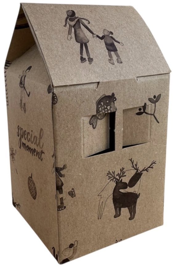 Dárková krabička přírodní, na cukroví, hnědá, 3 ks