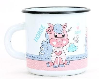 BELIS Smaltovaný hrnek Ponny 350 ml, průměr 8 cm