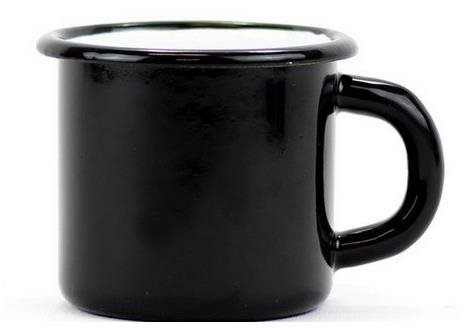 BELIS Smaltovaný hrnek černý 0,35l, O8cm