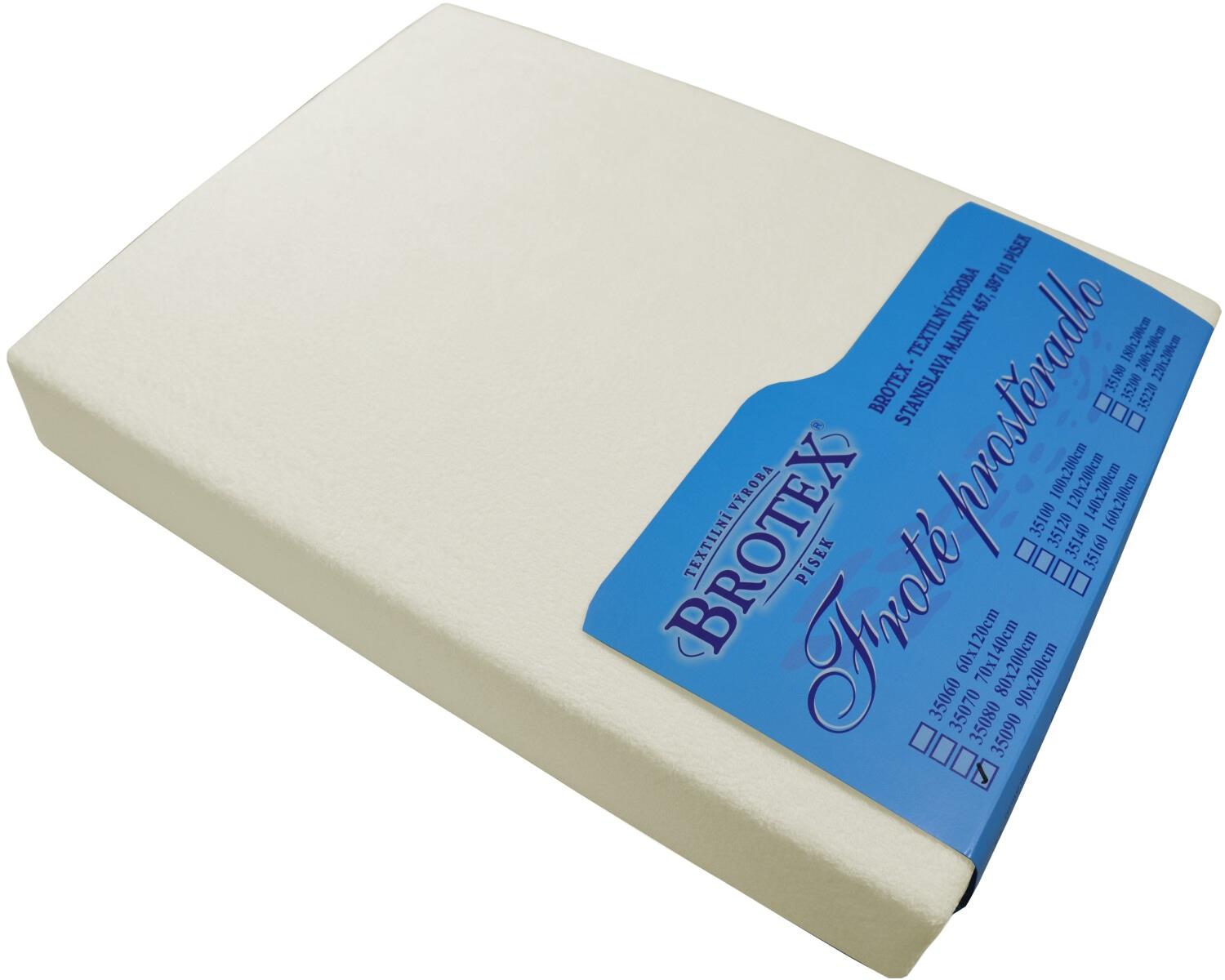 Brotex Froté prostěradlo 100 × 200 cm, smetanové