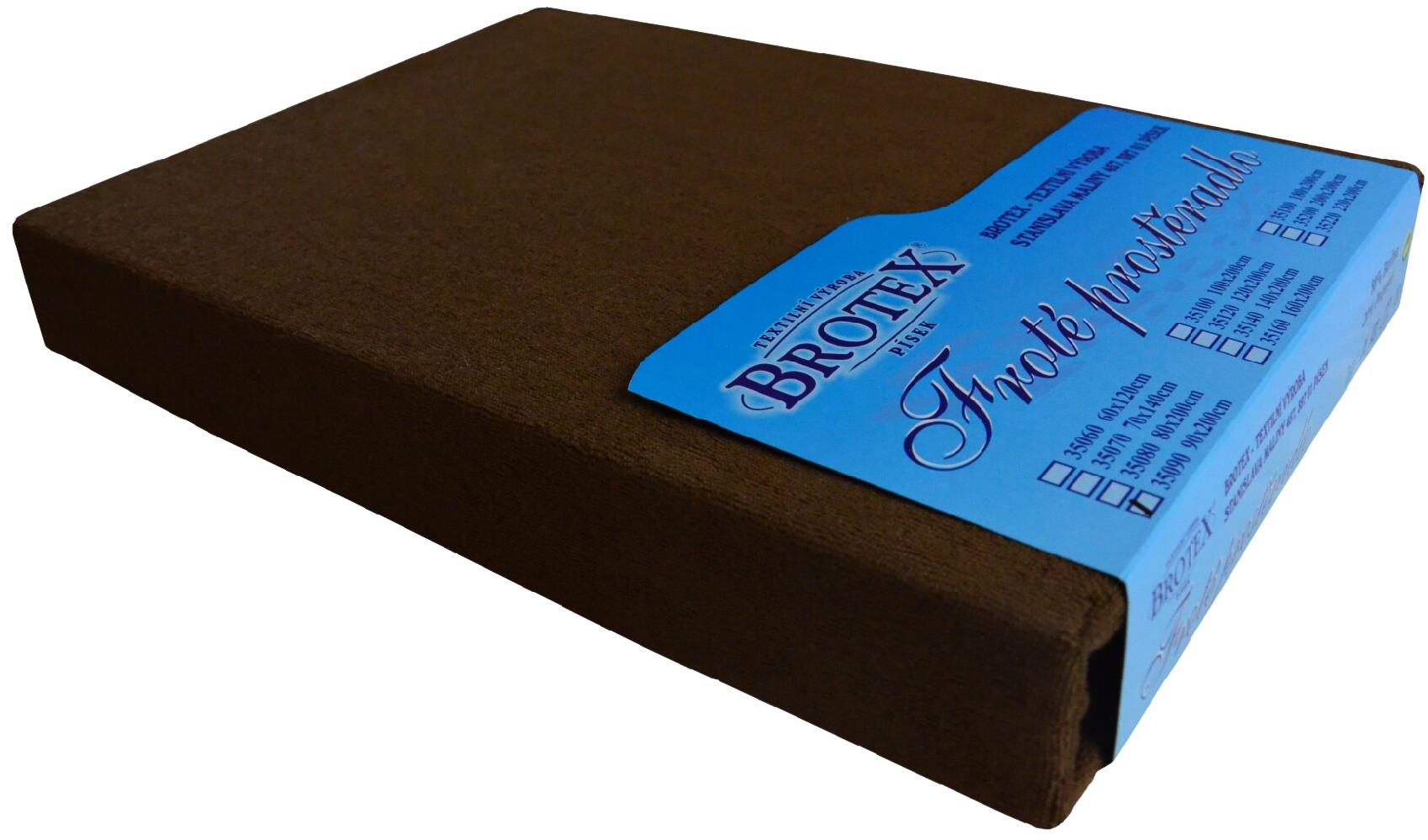 Brotex Froté prostěradlo 80 × 200 cm, tmavě hnědé