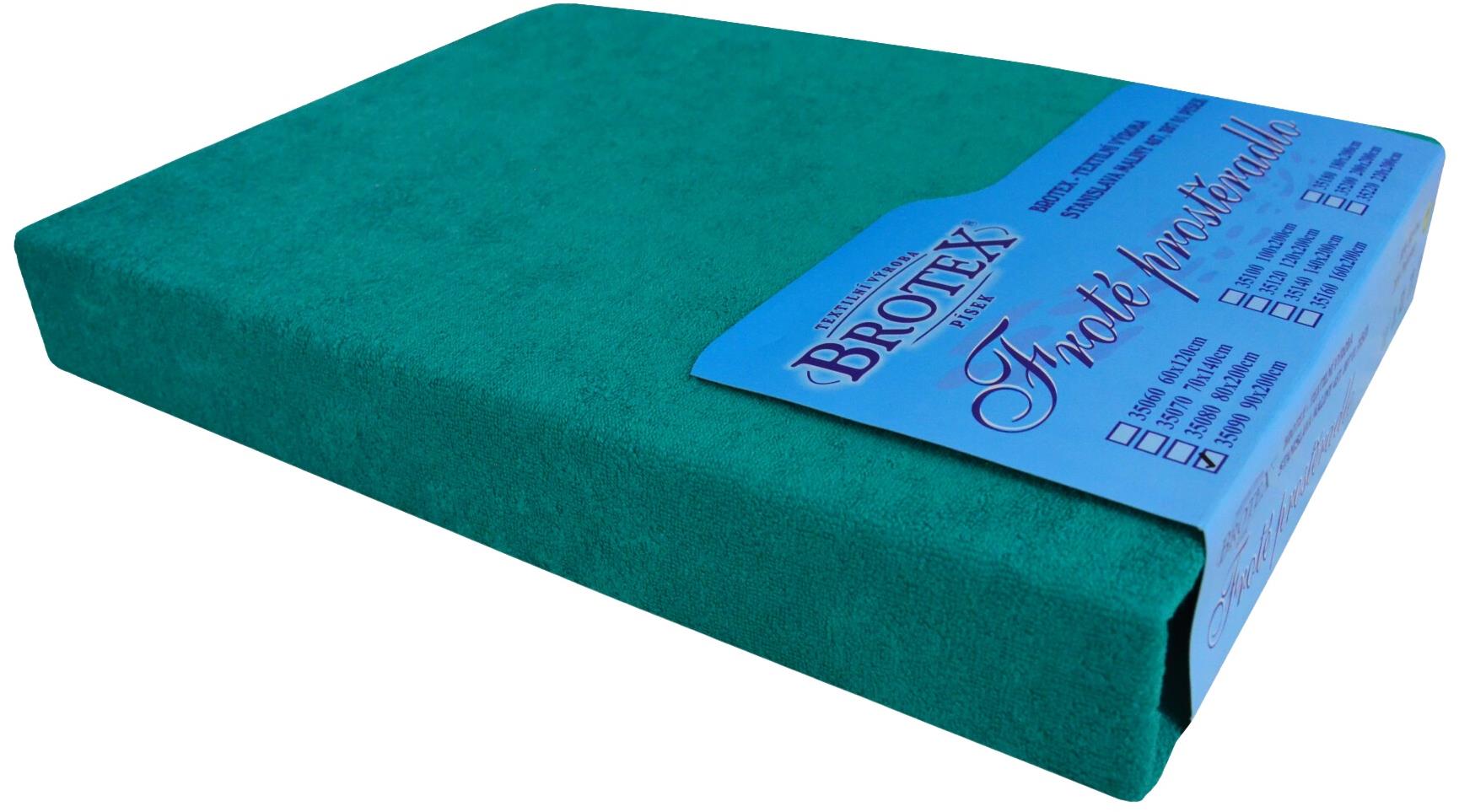 Brotex Froté prostěradlo 80 × 200 cm, tmavě zelené