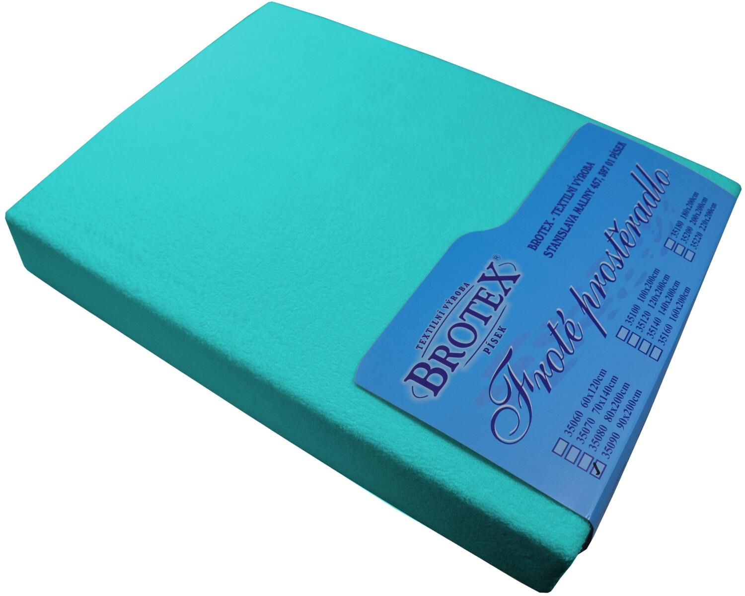 Brotex Froté prostěradlo 90 × 200 cm, tyrkysové