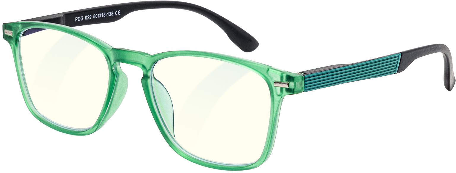 GLASSA Blue Light Blocking Glasses PCG 029, +1,50 dio, černo zelené