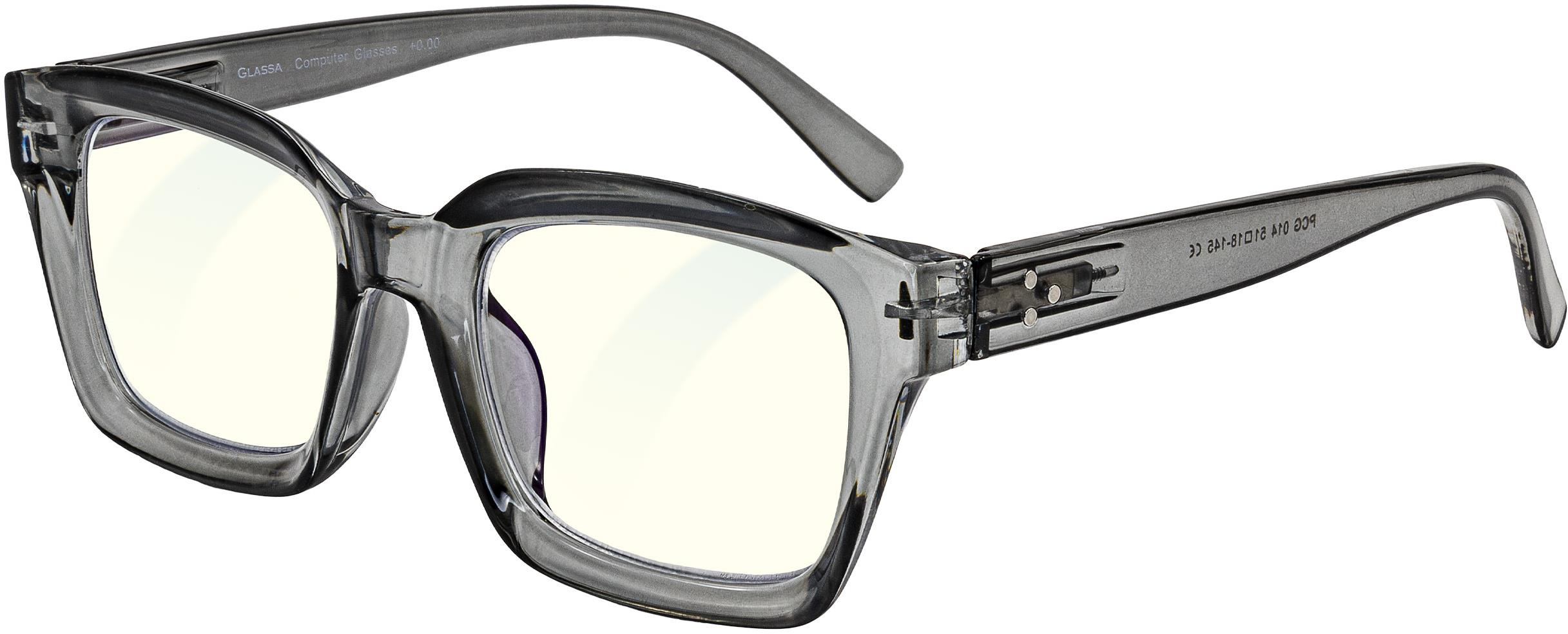GLASSA Blue Light Blocking Glasses PCG 014, +0,50 dio, šedé transparentní