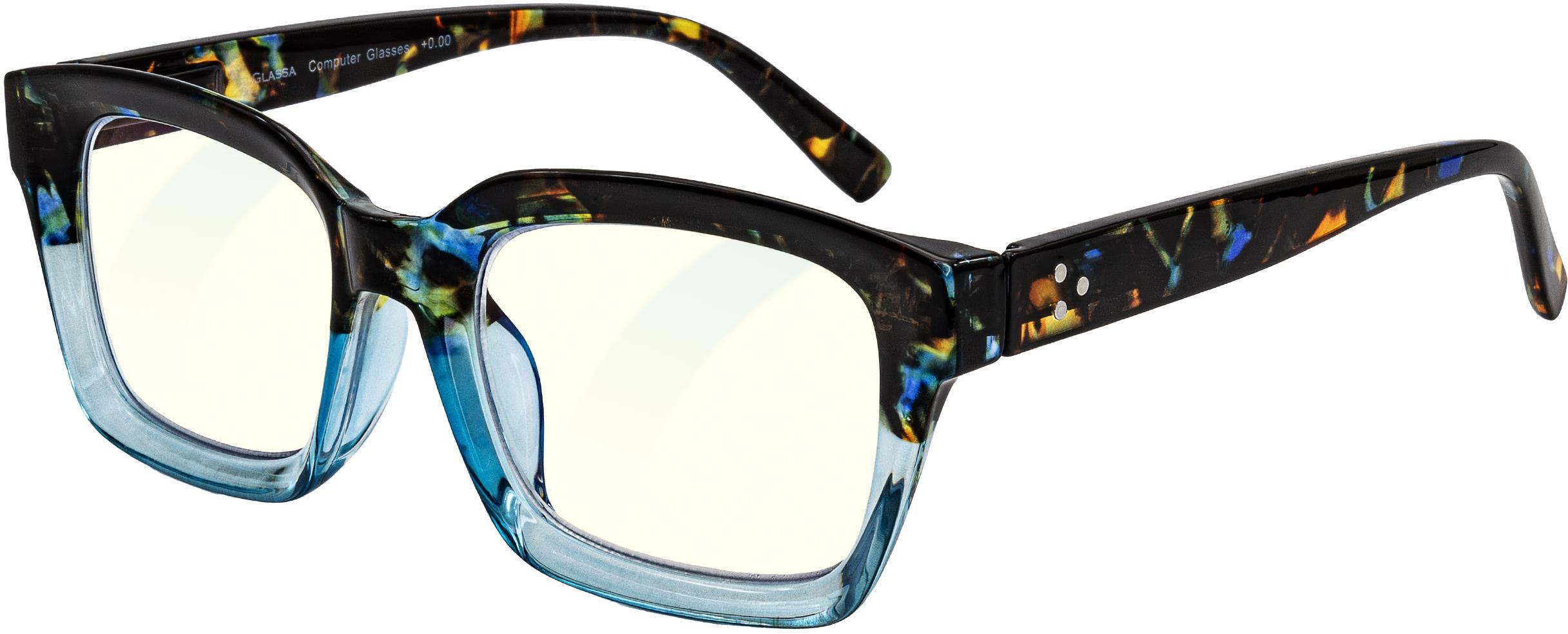 GLASSA Blue Light Blocking Glasses PCG 014, +1,50 dio, modrý vzor