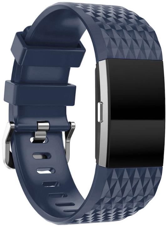 BStrap Silicone Diamond pro Fitbit Charge 2 dark blue, velikost L