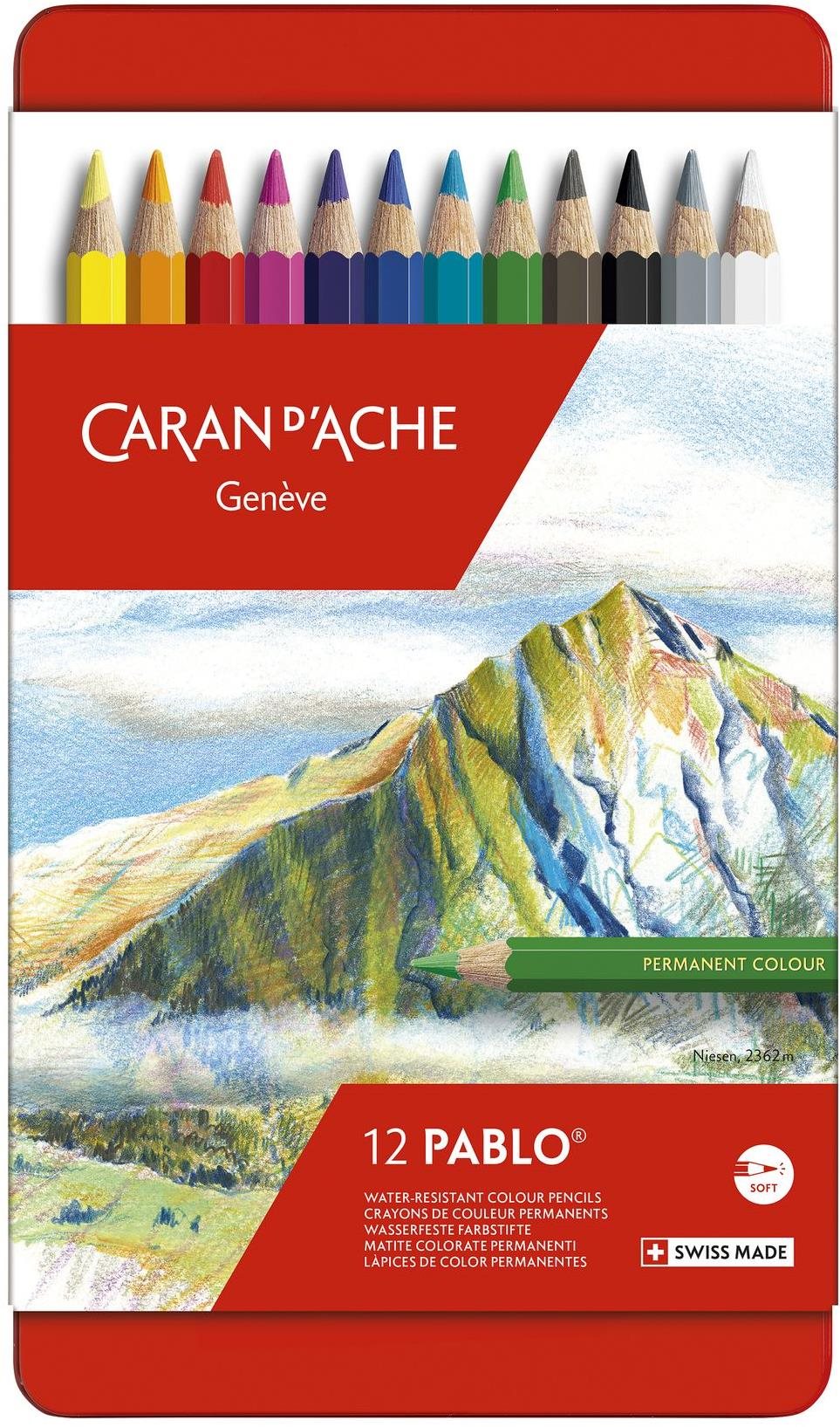 CARAN D'ACHE Pablo 40 barev v kovovém boxu