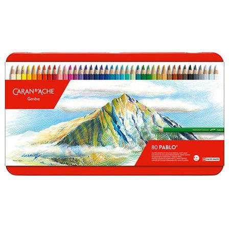 CARAN D'ACHE Pablo 40 barev v kovovém boxu