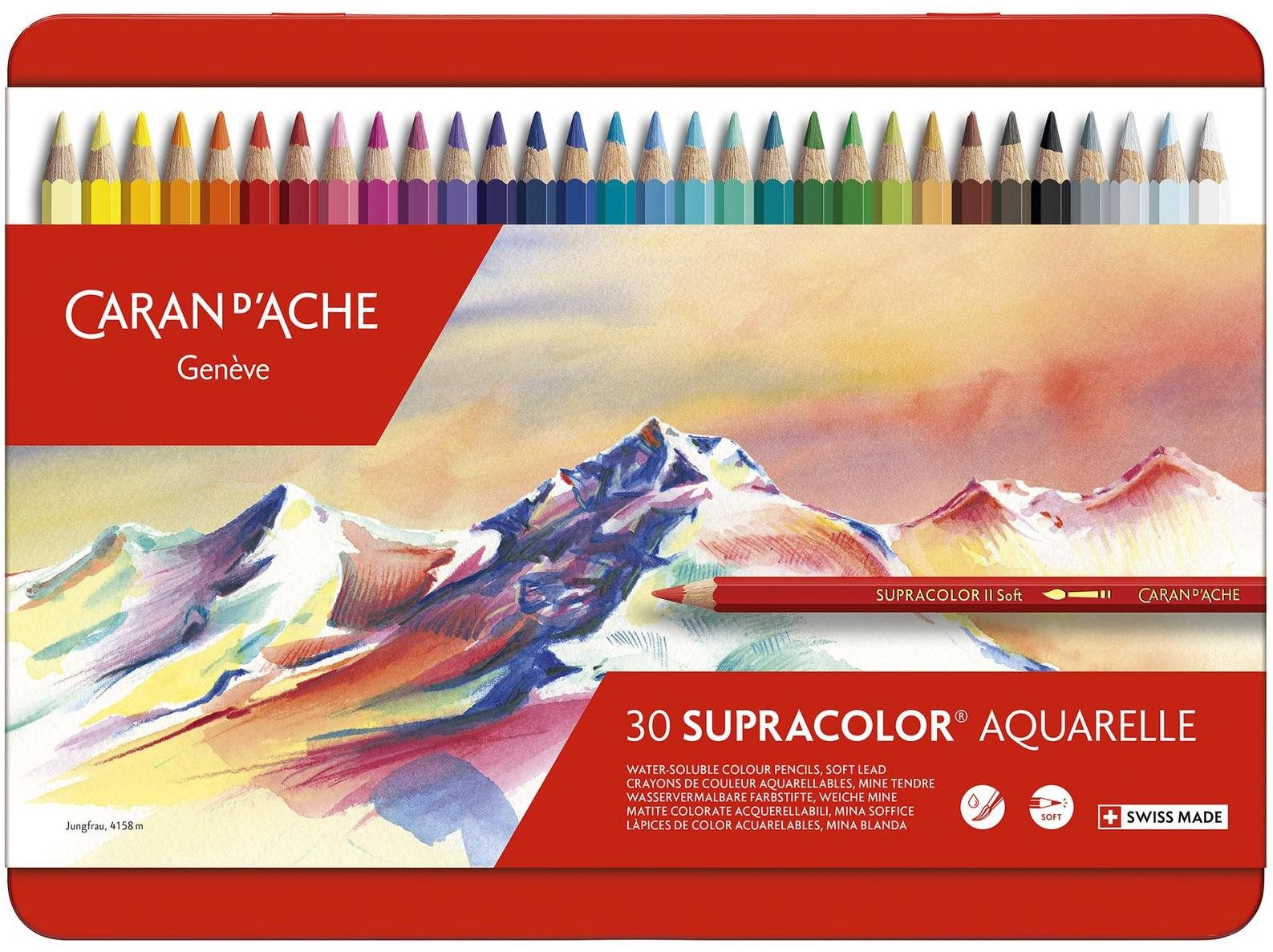 CARAN D'ACHE Supracolor Aquarelle 12 barev - pastelky