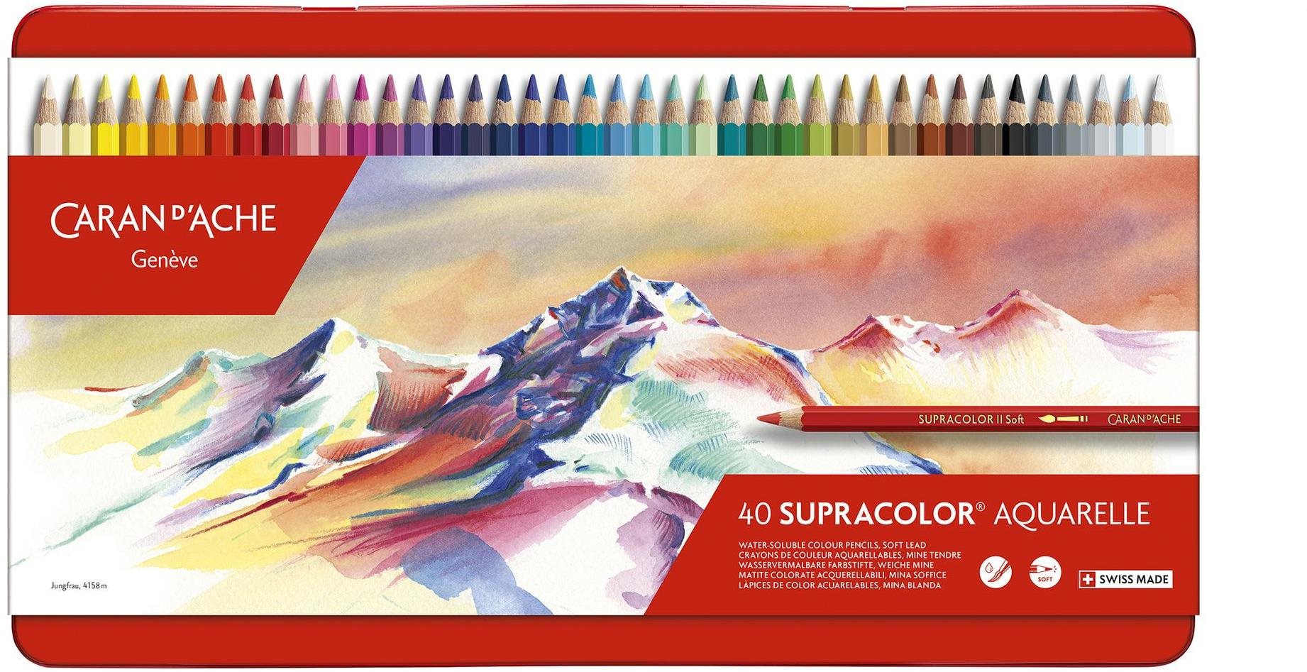 CARAN D'ACHE Supracolor Aquarelle 12 barev - pastelky