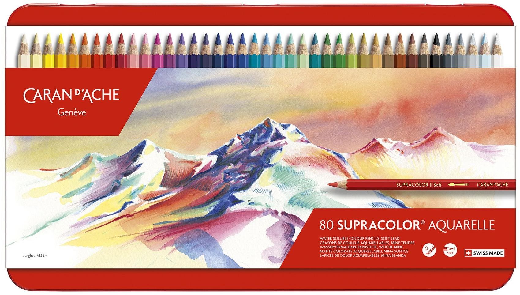 CARAN D'ACHE Supracolor Aquarelle 12 barev - pastelky