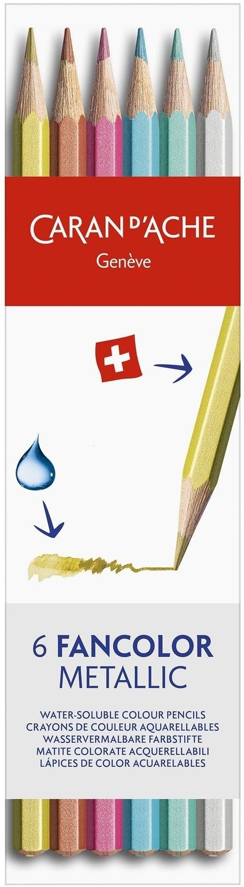 Caran d'Ache Fancolor Metallic 6 barev