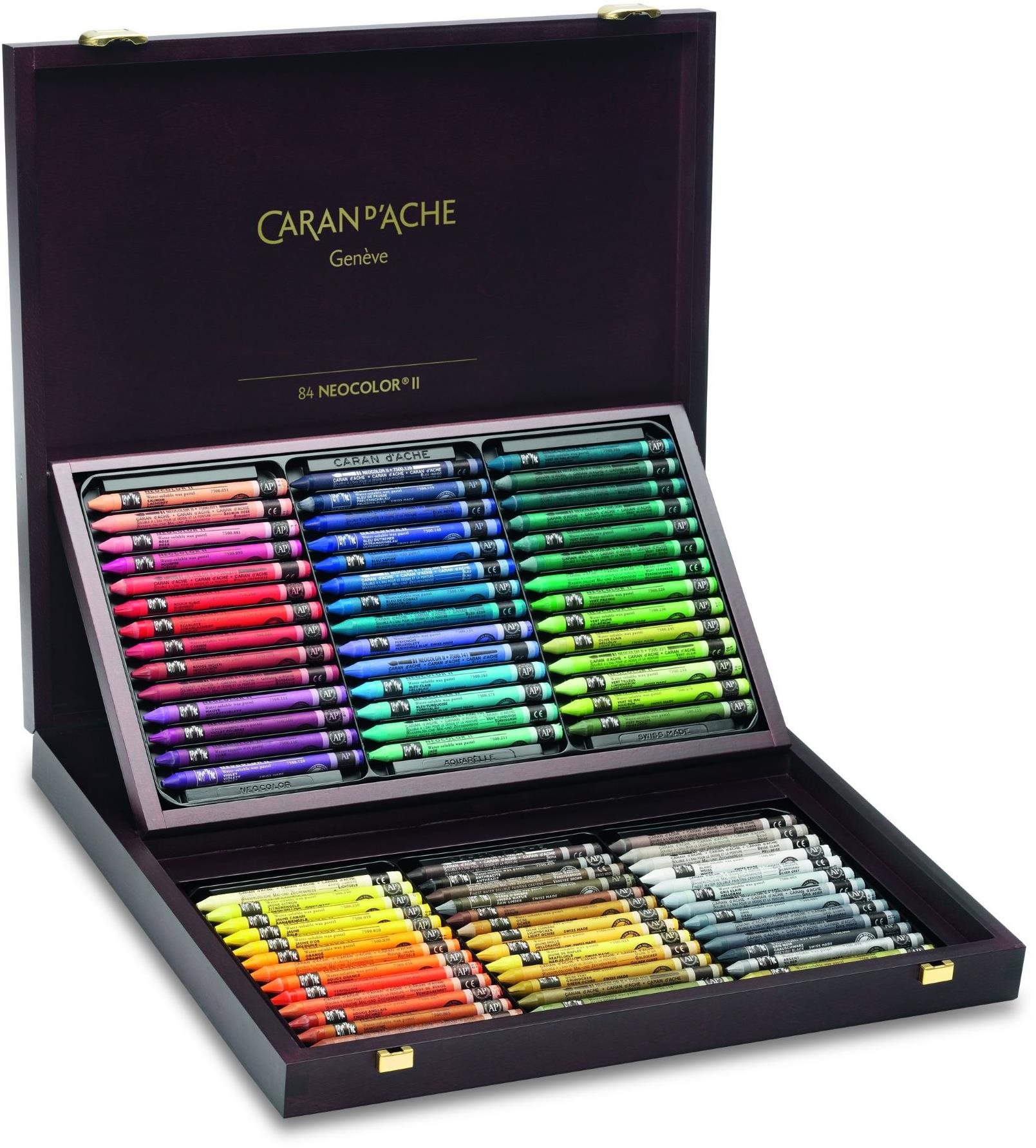 CARAN D'ACHE Neocolor II 84 barev v dřevěném boxu