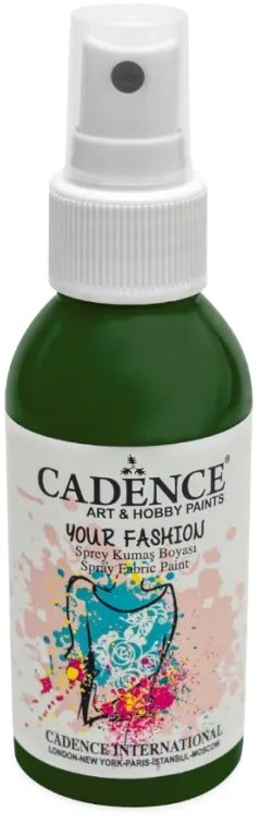 Barva na textil ve spreji od Cadence, tmavá zelená, 100 ml