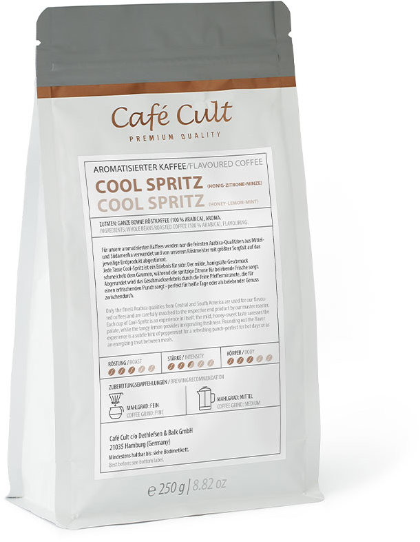 Café Cult Ochucená zrnková káva Cool - Spritz med - citron - máta 250 g