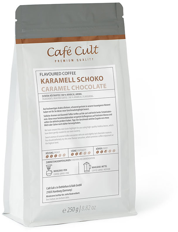 Café Cult Ochucená zrnková káva Karamel Čokoláda 250 g