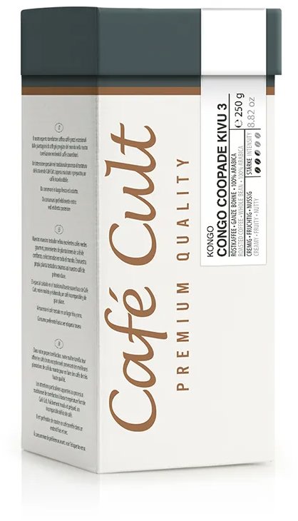 Café Cult Zrnková káva Congo “Coopade Kivu 3” Bio 250 g