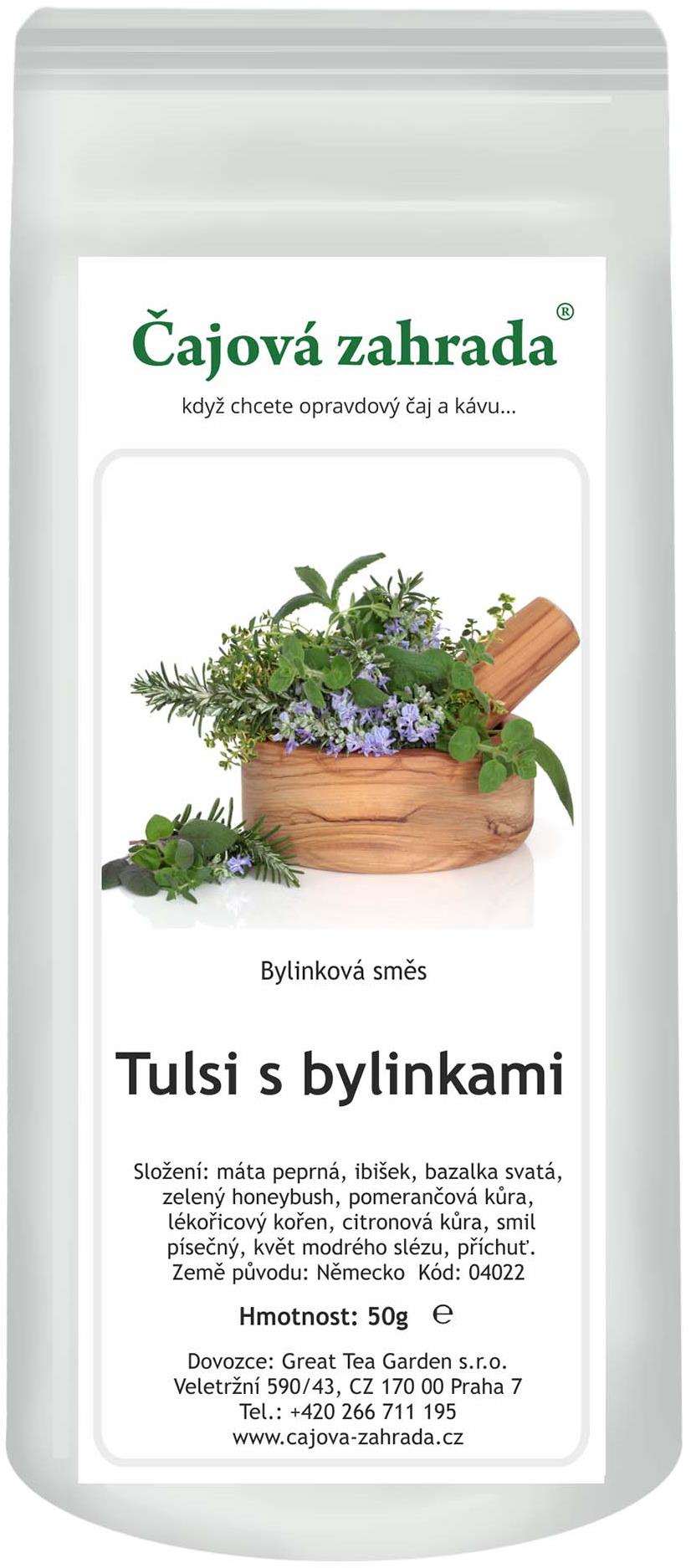 Čajová zahrada Tulsi s bylinkami