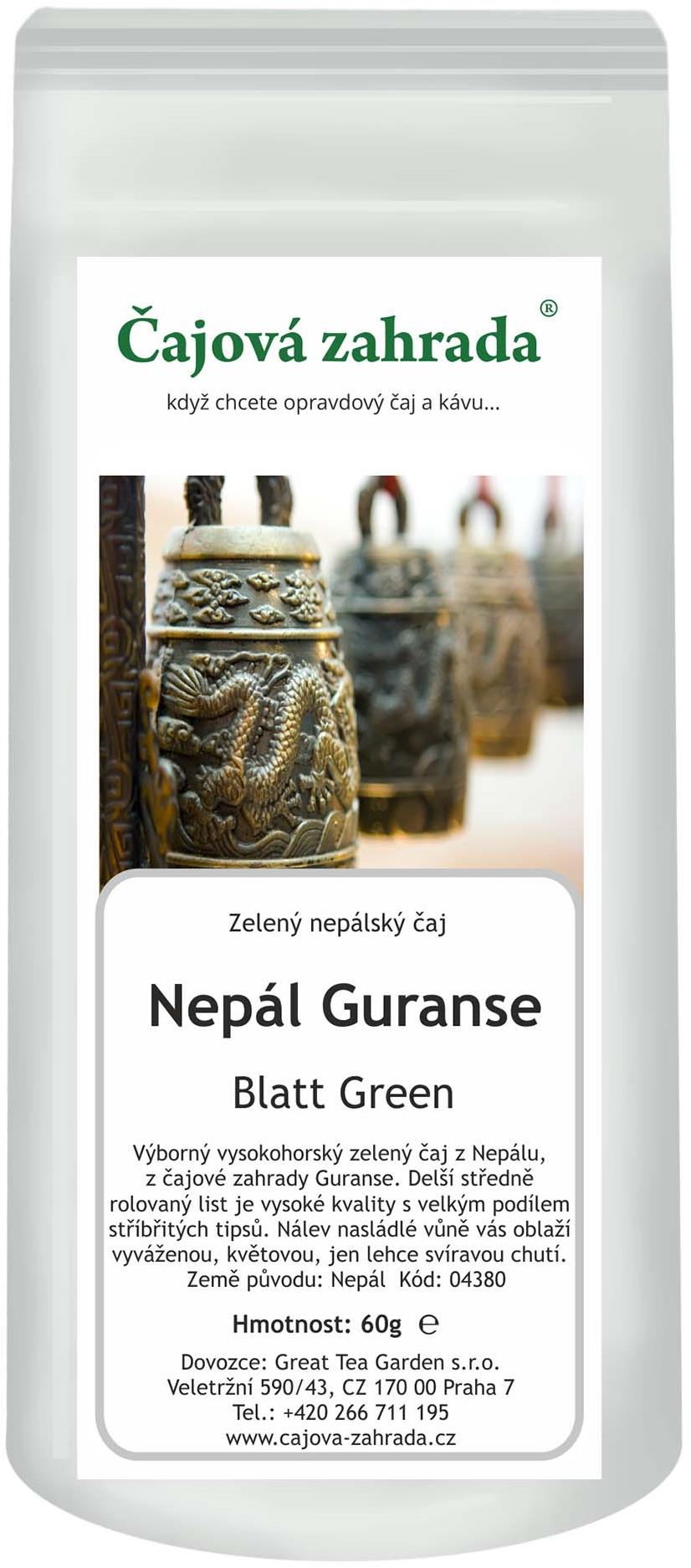 Čajová zahrada - Nepál Guranse Blatt Green - zelený čaj, 60 g