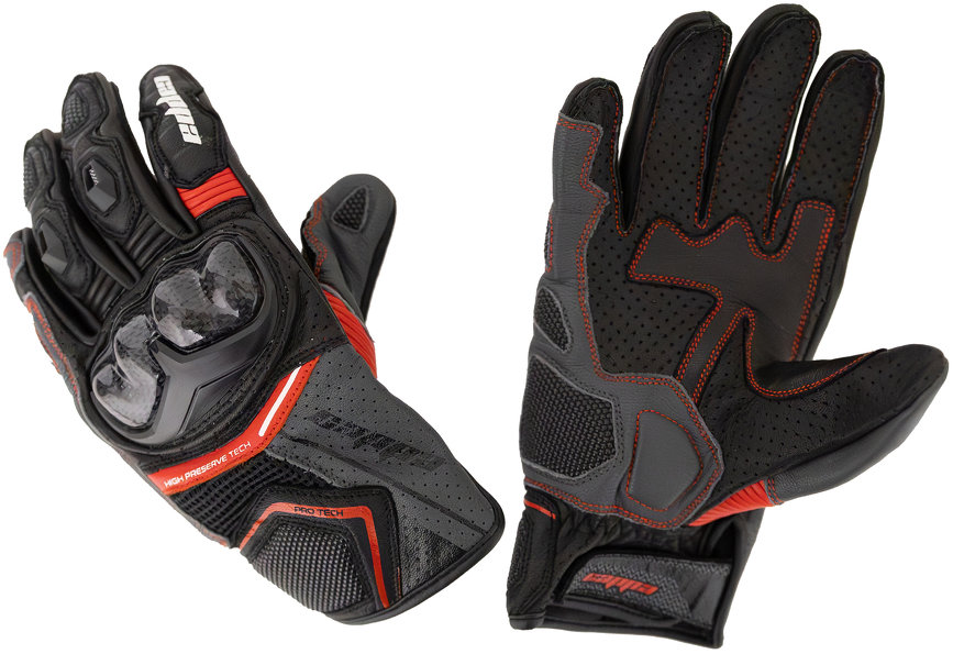 Cappa Racing Rukavice moto Assen kožené krátké černé/červené S