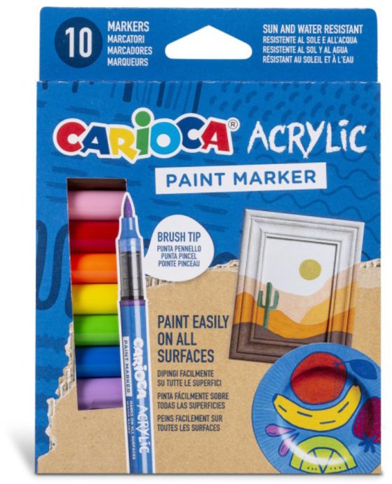 CARIOCA Acrylic akrylové 10 ks - perfektní fixy pro kancelář