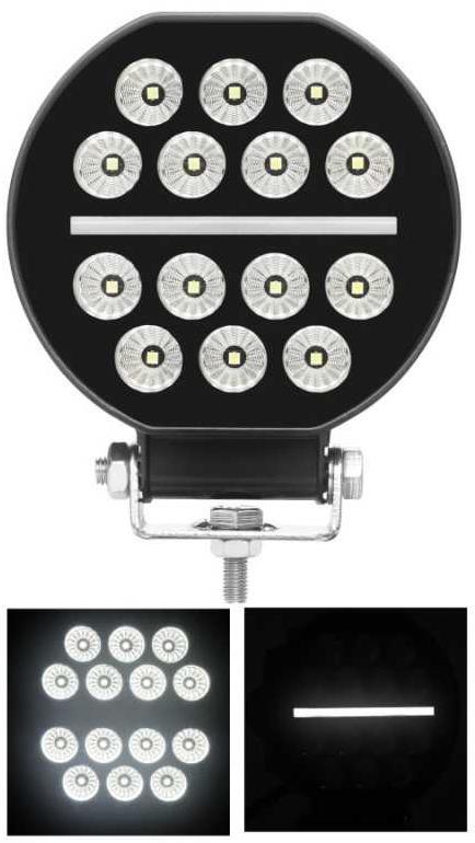 KAMAR Světlomet LED pracovní kulatý + poziční 12-24V 14x LED
