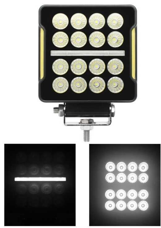 KAMAR Světlomet LED pracovní čtvercový + poziční 12-24V 16x LED