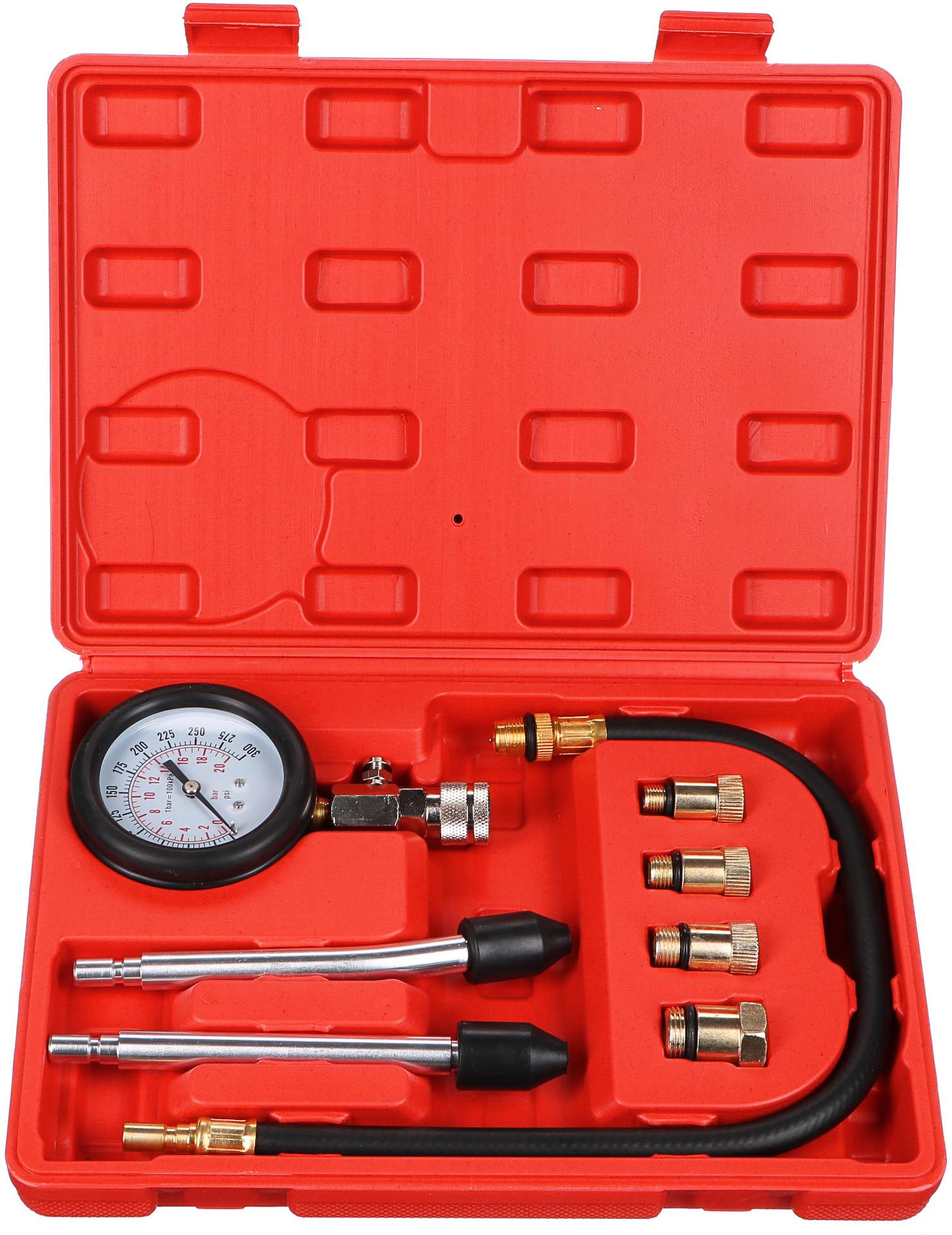 Sixtol Sada pro testování komprese benzínových motorů Mechanic Engine Tester 8, 0–20 bar, 8 ks