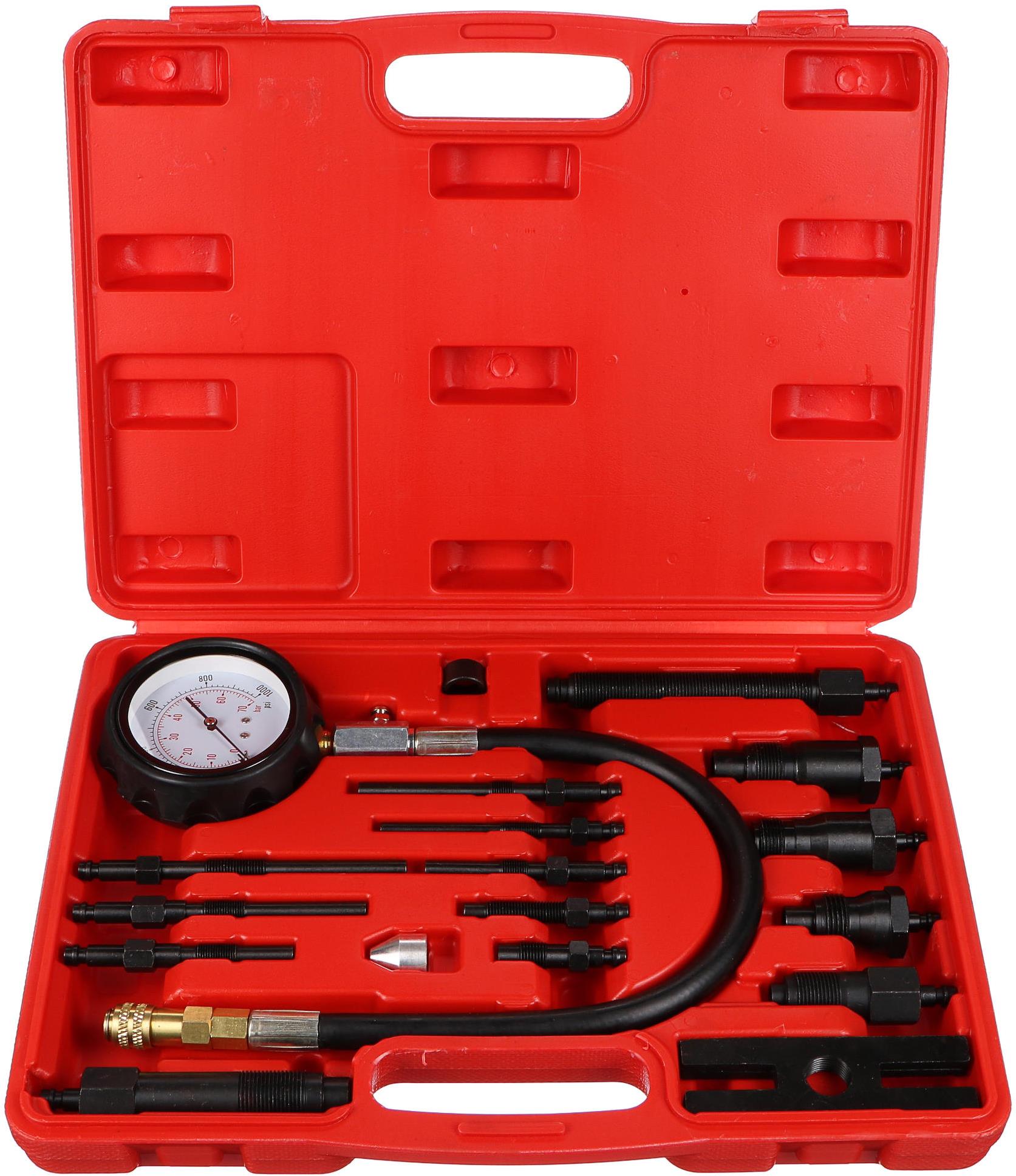 Sixtol Sada pro testování komprese naftových motorů Mechanic Engine Tester 19, 0–70 bar, 19 ks