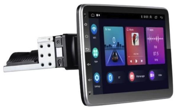 Hizpo 2GB Univerzální 1DIN Autorádio, rotující s Android Auto, Apple CarPlay, Navigace, Kamera