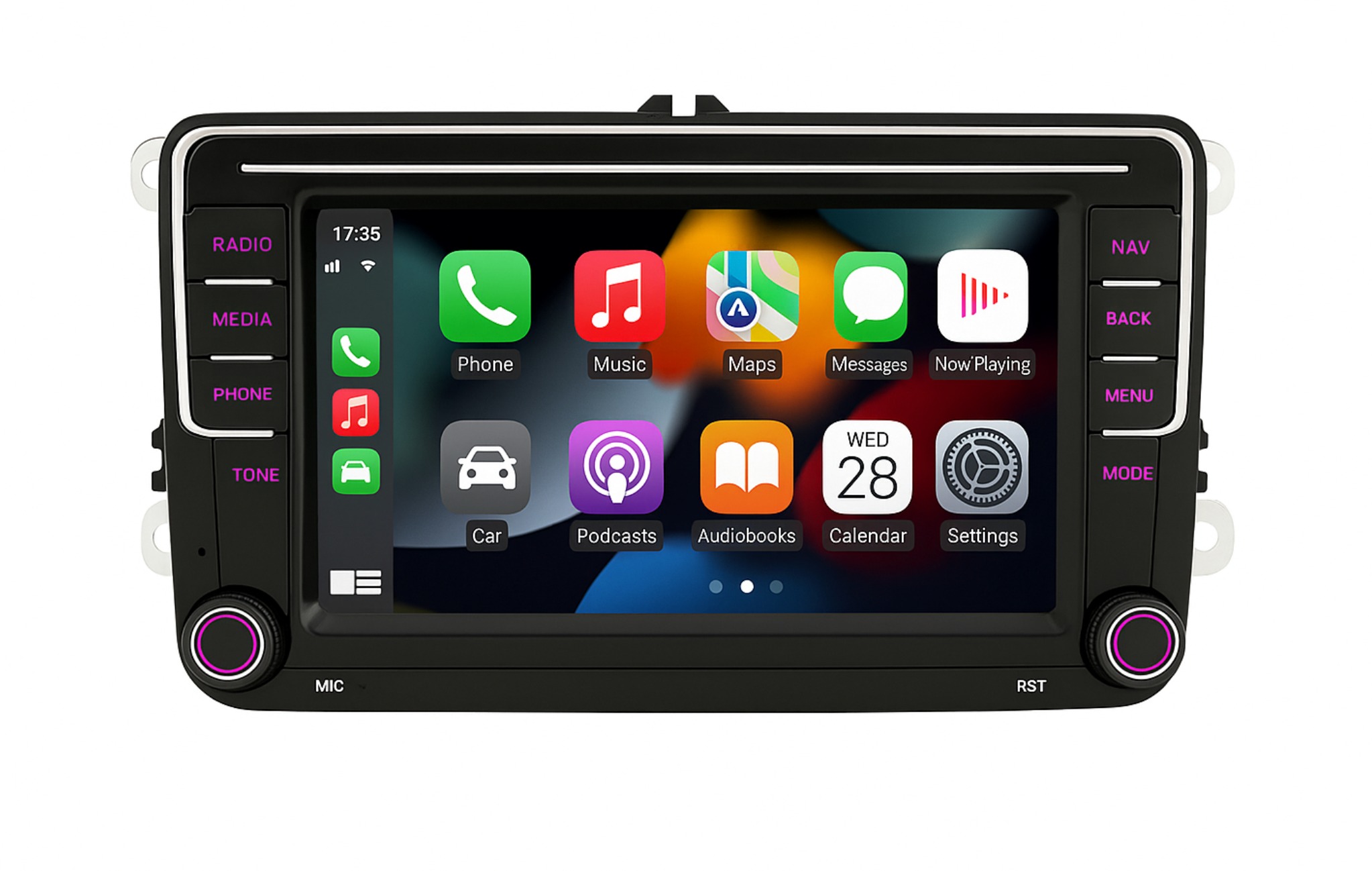 Gearelec Autorádio Volkswagen, Škoda, Seat s CarPlay, Android Auto, GPS Navigace, Bluetooth, 2 + 64