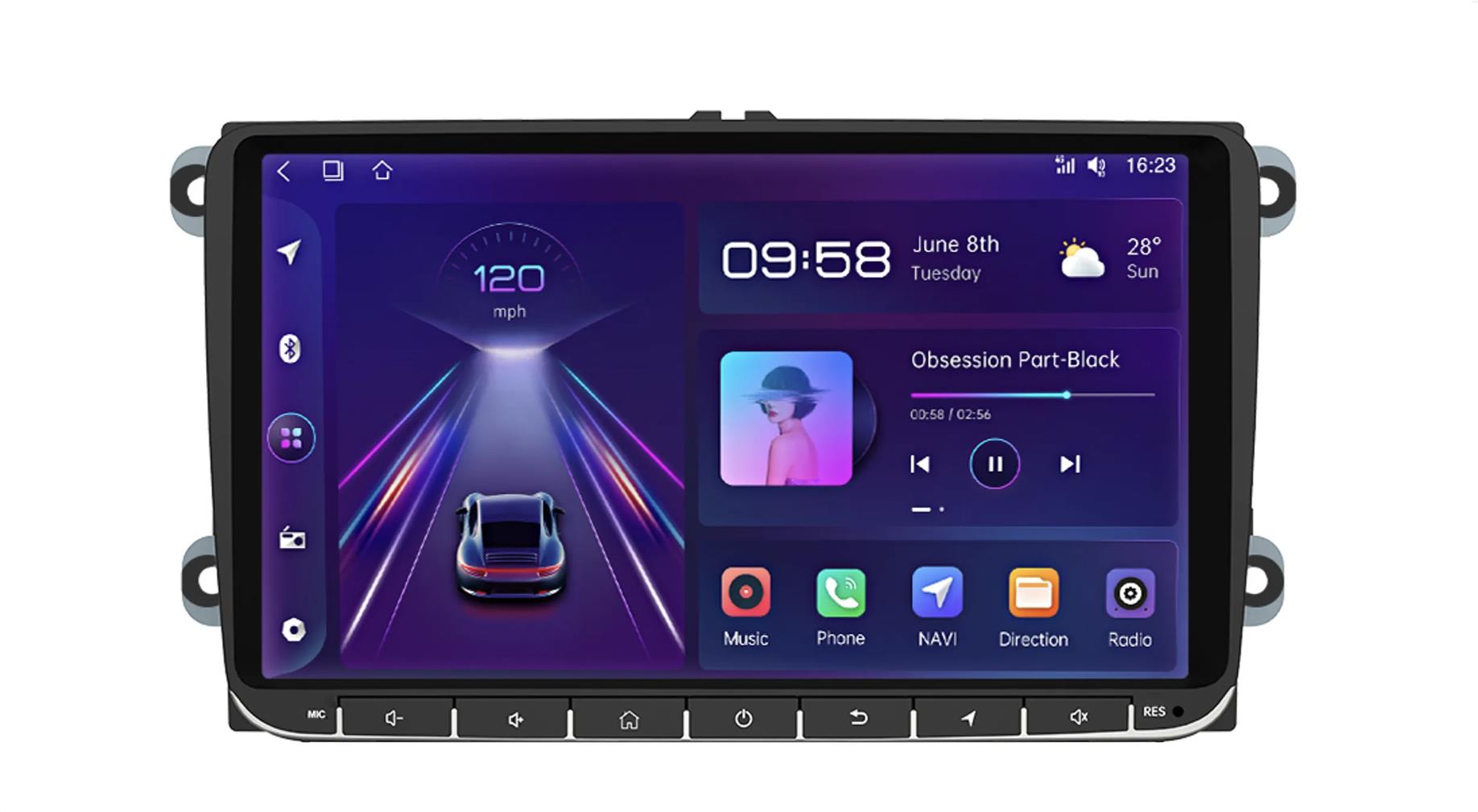Ossuret 4GB Autorádio Volkswagen, Škoda, Seat, Android Auto, Apple CarPlay, GPS Navigace, WiFi