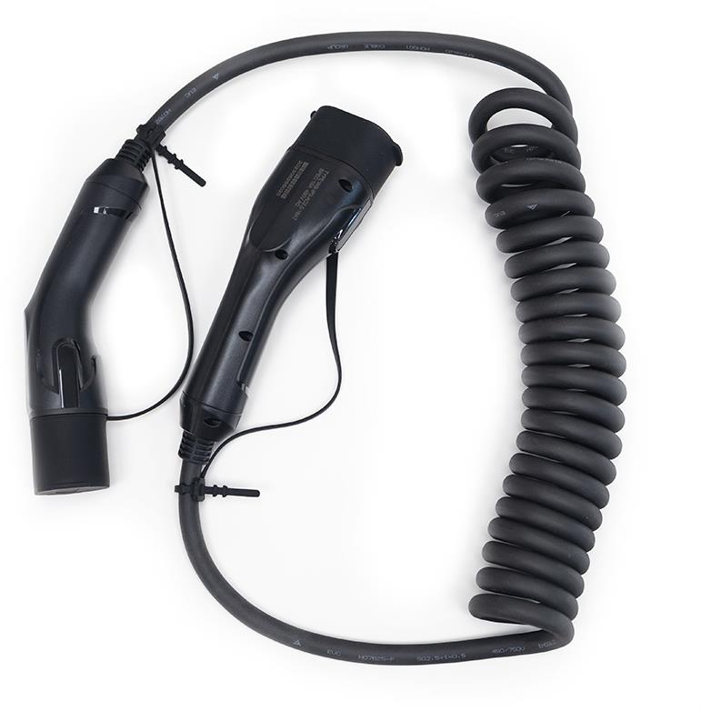 Sectron Nabíjecí kabel spirálový - Type 2 / Type 2, 11 kW, 3 × 16 A, 400 V, 4 m