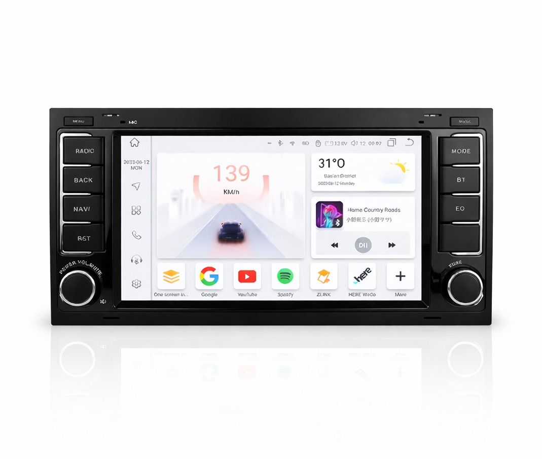 Awesafe Autorádio Volkswagen Touareg, Transporter T5 Multivan, CD DVD přehrávač, GPS, Bluetooth, USB