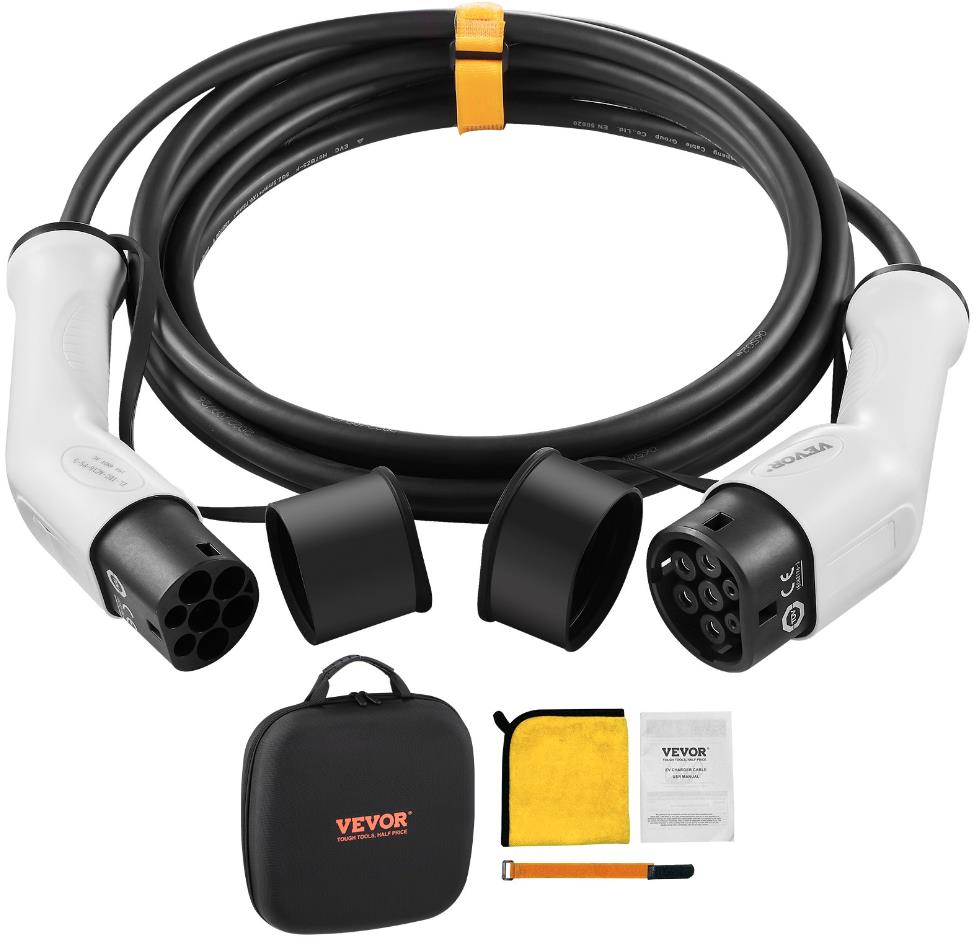VEVOR Nabíjecí EV kabel pro elektromobily typ 2, 32 A 5 m 22 kW TPU, třífázové, AC 380V/50 Hz, IP66