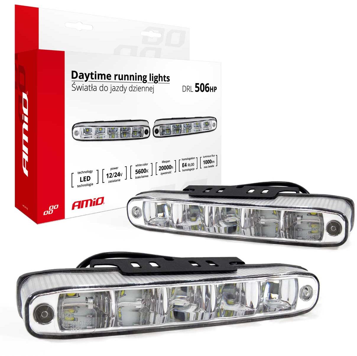 Amio Světla pro denní svícení 5 × LED 12 / 24 V 160 × 25 × 52 mm